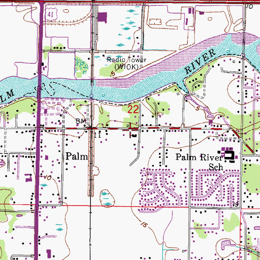 Topographic Map of First Baptist Church, FL