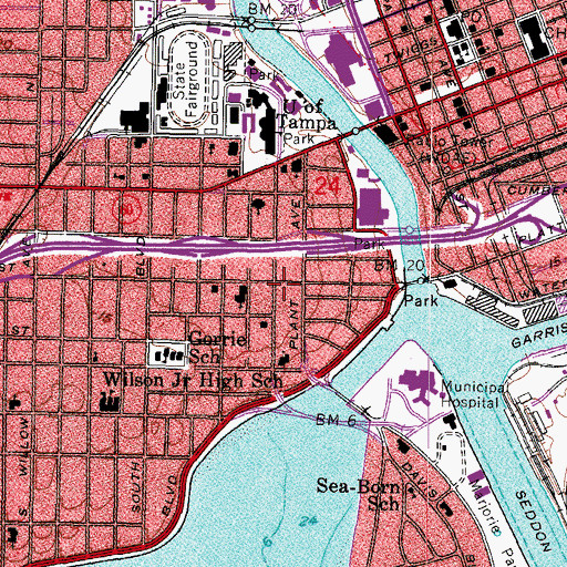 Topographic Map of First Christian Church, FL