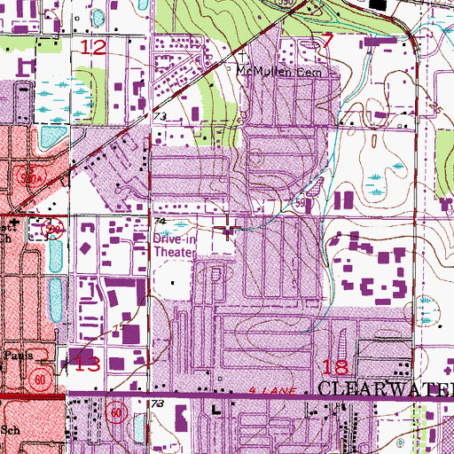 Topographic Map of First Christian Church, FL