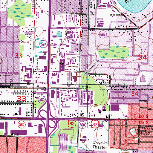Topographic Map of First Church of the Nazarene, FL