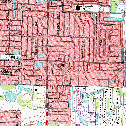 Topographic Map of First Church of the Nazarene, FL
