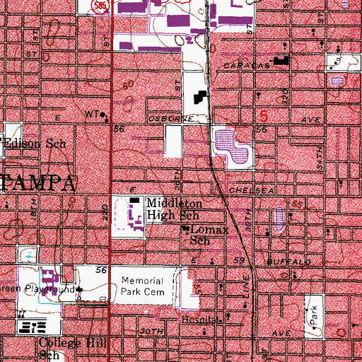 Topographic Map of First Mount Carmel African Methodist Episcopal Church, FL