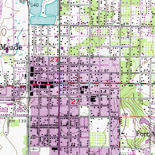 Topographic Map of First Presbyterian Church, FL