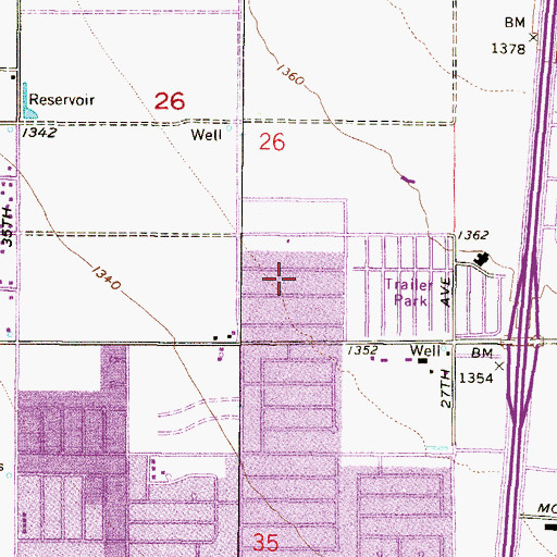 Topographic Map of Country Ridge, AZ