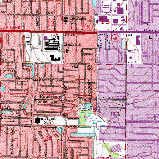 Topographic Map of Florida Tampa Mission, FL