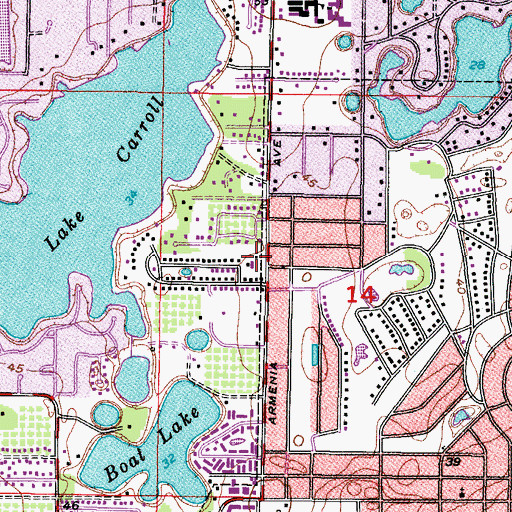 Topographic Map of Forest Hills Christian Church, FL