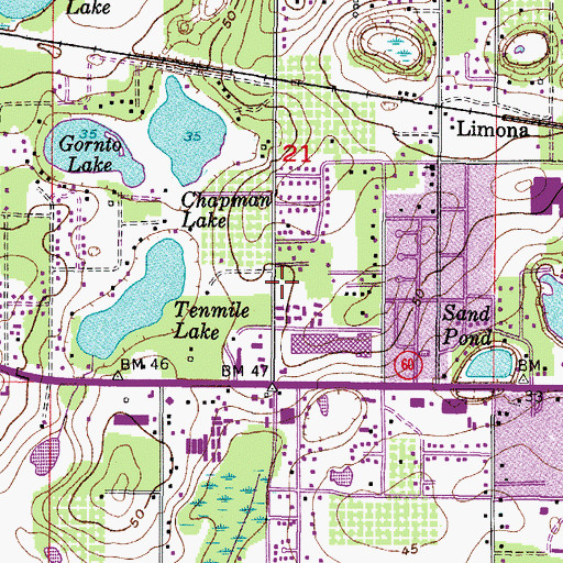 Topographic Map of From the Heart Church Ministries of Tampa, FL