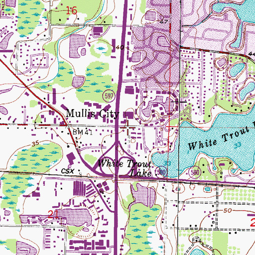Topographic Map of Grace Lutheran Church, FL