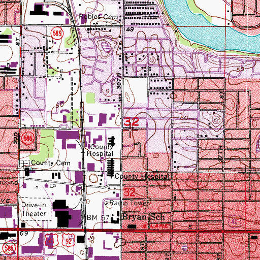 Topographic Map of Hanani Missionary Baptist Church, FL