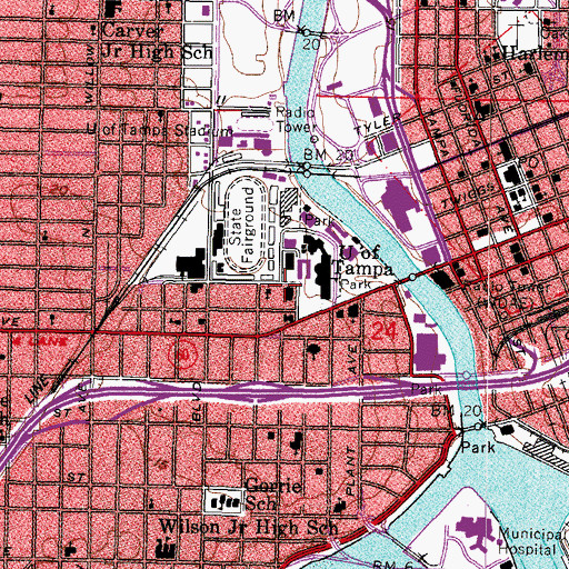 Topographic Map of Allen N Reeves Theater, FL