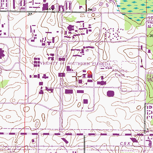 Topographic Map of Anchin Center, FL