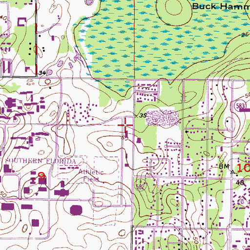 Topographic Map of Baptist Student Center, FL