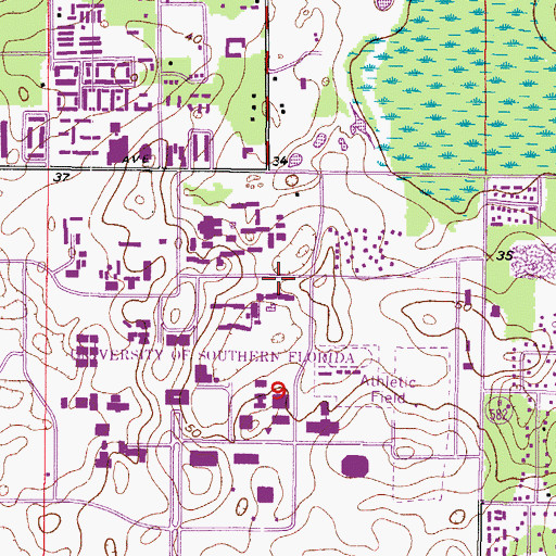 Topographic Map of Beta Hall, FL