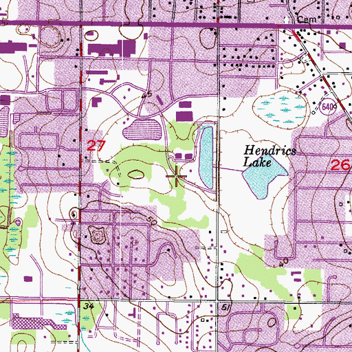 Topographic Map of Brandon Regional Library, FL