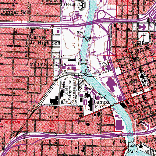 Topographic Map of Cass Building, FL