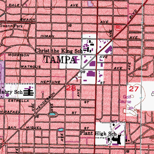 Topographic Map of Charles J Fendig Public Library, FL