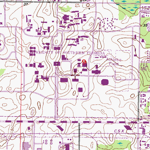 Topographic Map of Cooper Hall Arts and Sciences Building, FL