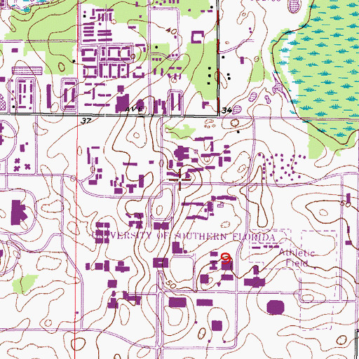 Topographic Map of Crescent Hill Parking Garage, FL