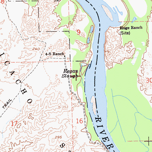 Topographic Map of Regan Slough, CA