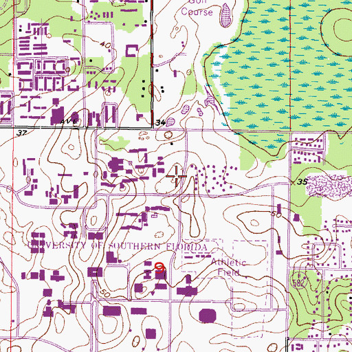 Topographic Map of Cypress Hall Buildng B, FL