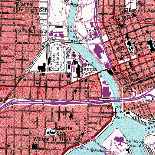 Topographic Map of David Falk Theater, FL