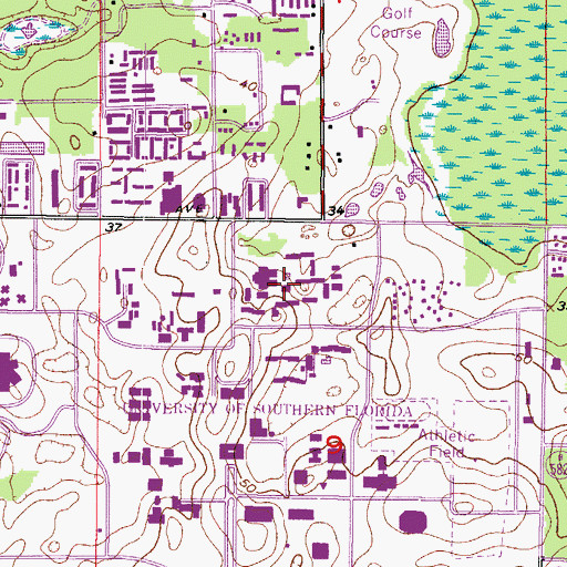 Topographic Map of Delta Hall, FL