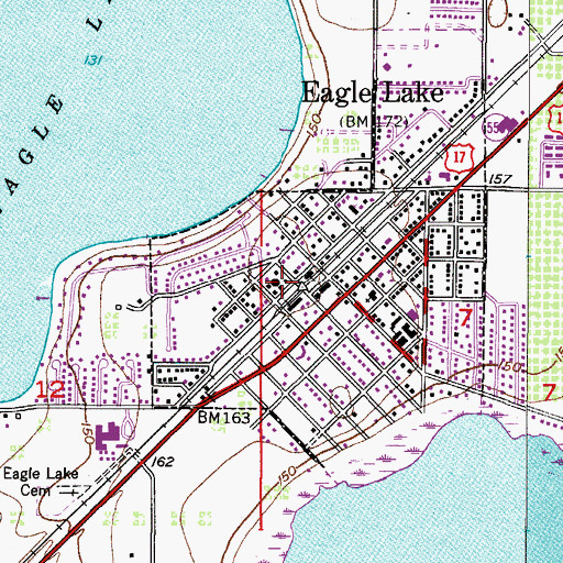 Topographic Map of Polk County Fire Department Station 32 Eagle Lake, FL