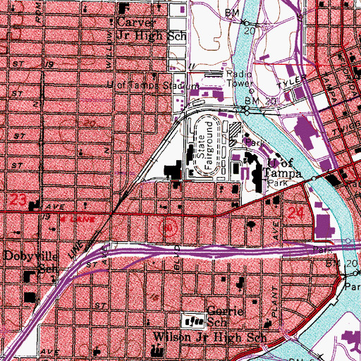 Topographic Map of Edison Building, FL