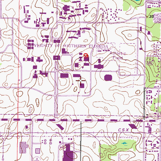 Topographic Map of Fergueson Hall Business Adminstration Building, FL