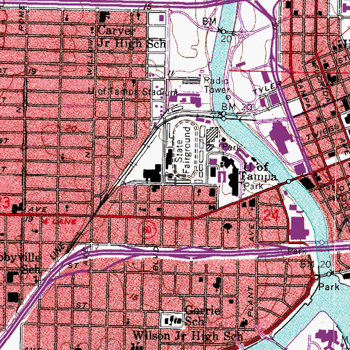 Topographic Map of Ferman Music Center, FL