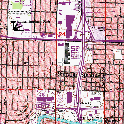 Topographic Map of Firemens Benevolent Association Hall, FL