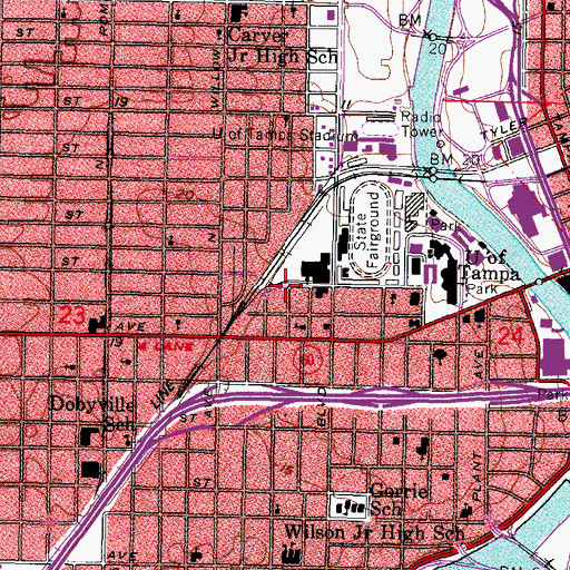 Topographic Map of Gilchrist Building, FL