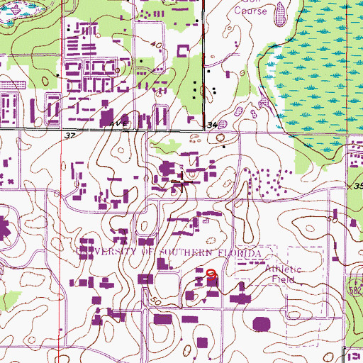 Topographic Map of Holly Housing Building A, FL