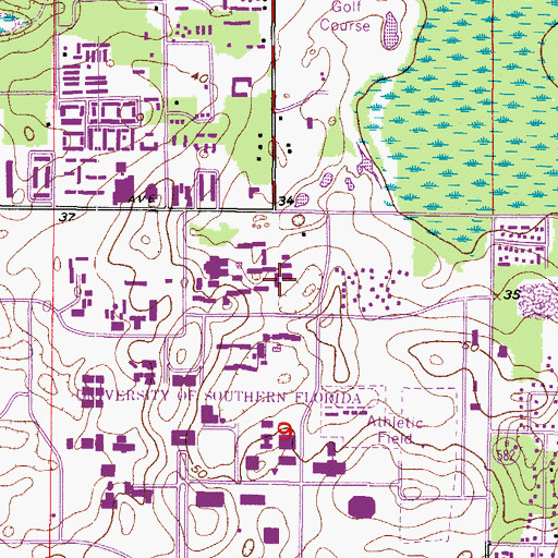 Topographic Map of Holly Housing Building C, FL