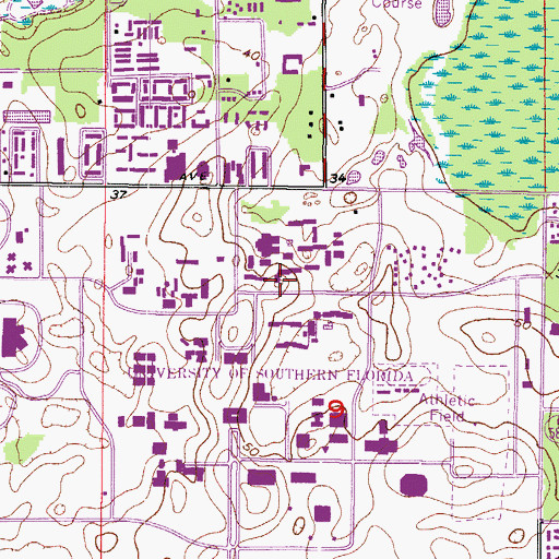Topographic Map of Holly Housing Building D, FL