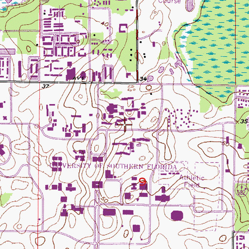Topographic Map of Holly Housing Building E, FL