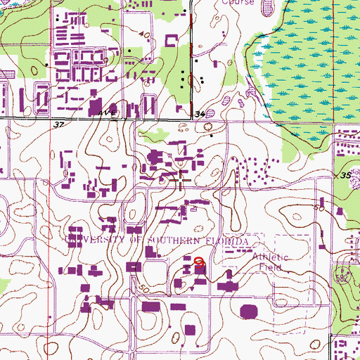 Topographic Map of Holly Housing Building F, FL