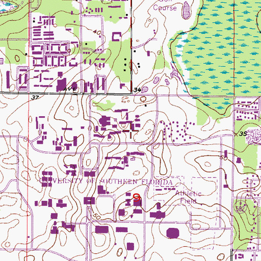 Topographic Map of Holly Housing Building K, FL