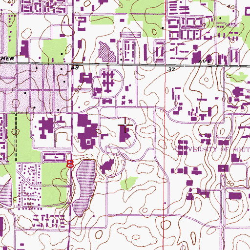 Topographic Map of Hope Lodge, FL