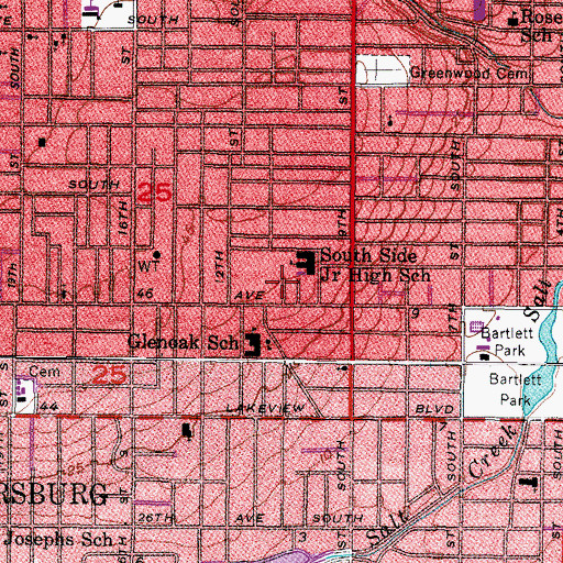 Topographic Map of James Weldon Johnson Branch Saint Petersburg Public Library, FL