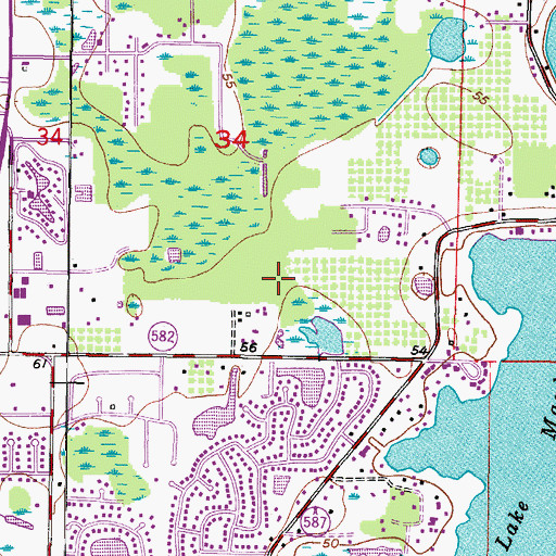 Topographic Map of Jimmie B Keel Regional Library, FL