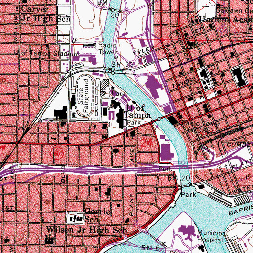 Topographic Map of Kennedy Place, FL