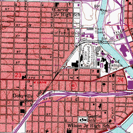 Topographic Map of Krusen Health Center, FL