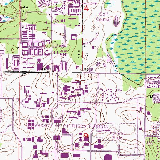 Topographic Map of Lambda Hall, FL