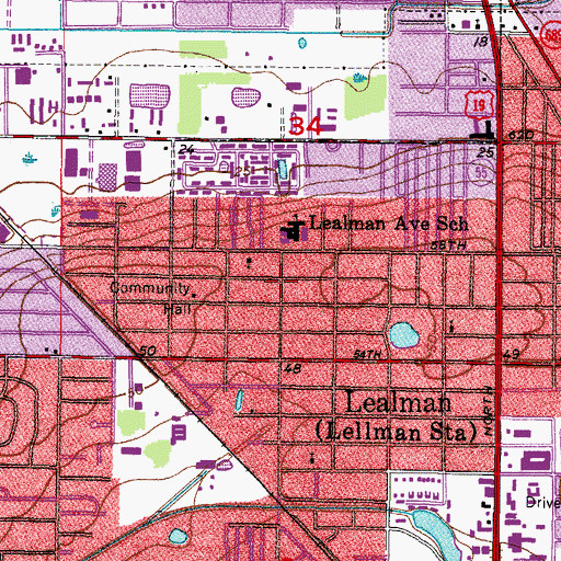 Topographic Map of Lealman Fire and Rescue Center, FL