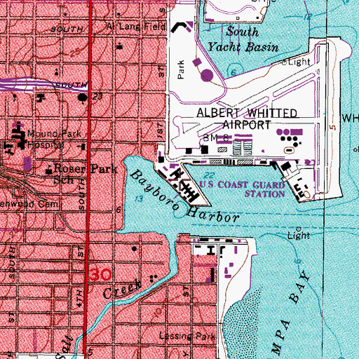 Topographic Map of Marine Science Warehouse, FL