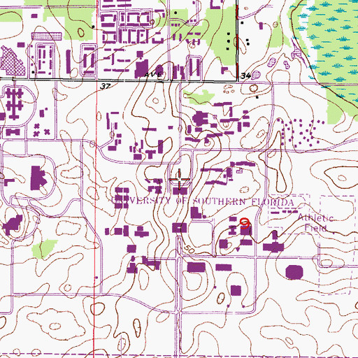 Topographic Map of Marshall Center Student Union, FL