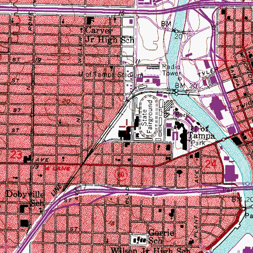 Topographic Map of Martinez Sports Center, FL