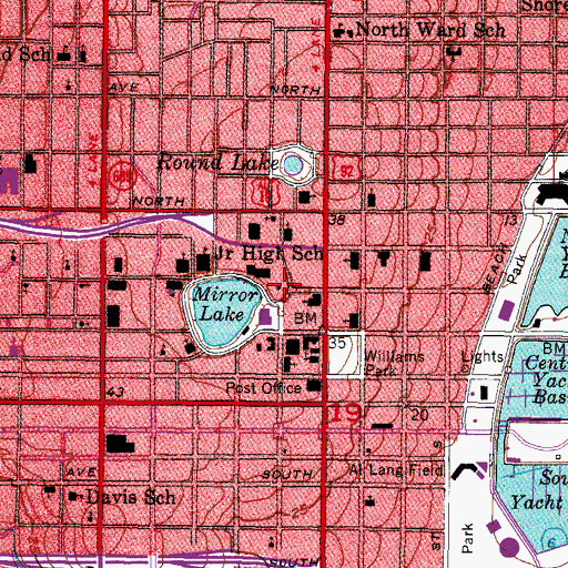 Topographic Map of Mirror Lake Branch Library Saint Petersburg Public Library, FL