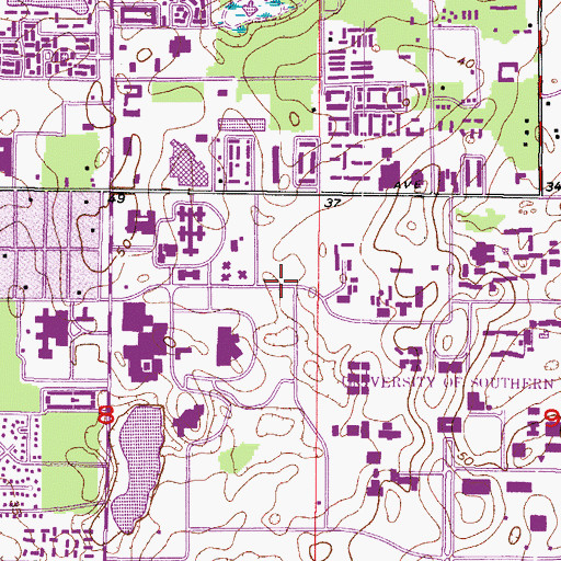Topographic Map of Moffit Research Institute, FL